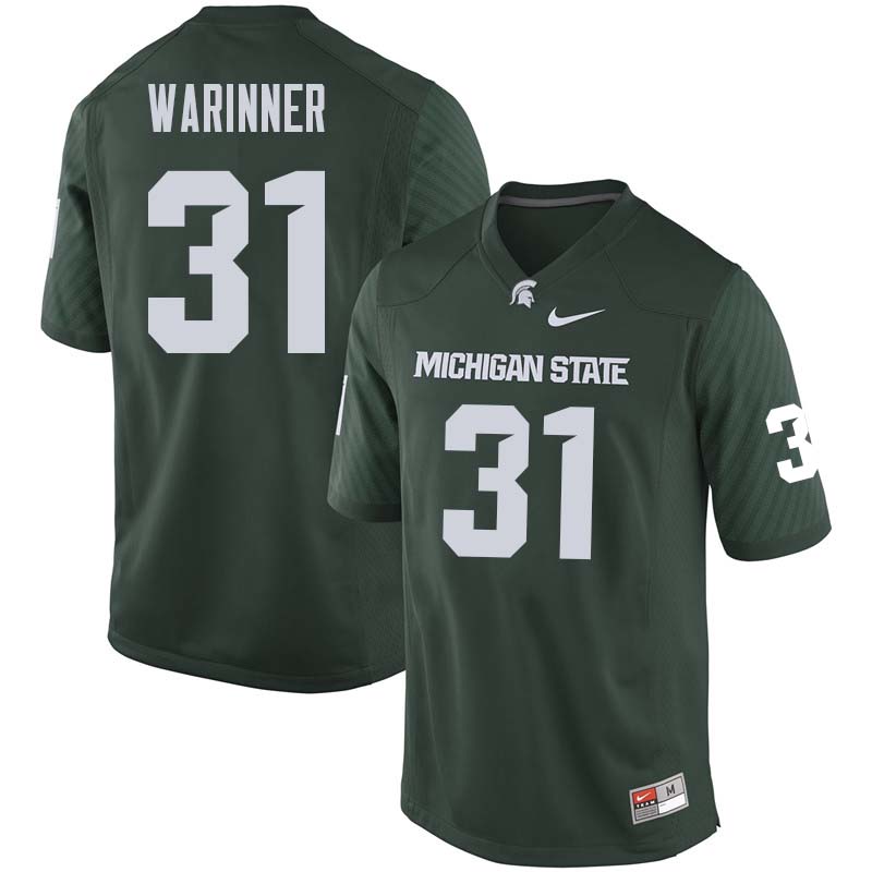 Men #31 Edward Warinner Michigan State College Football Jerseys Sale-Green